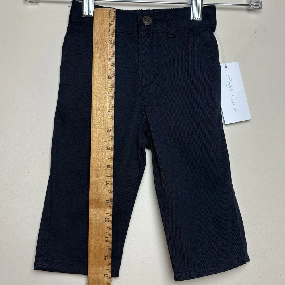 Ralph Lauren Navy Blue Chino Dress Pants Baby Boy Sz 9 Months Polo Pony Logo